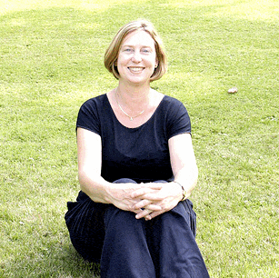 Woman sitting on the grass