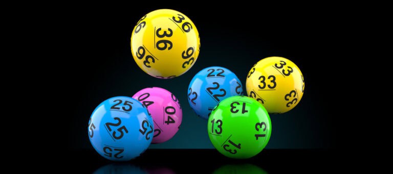 Colorful lottery balls with numbers 25, 36, 04, 22, 13, and 33.