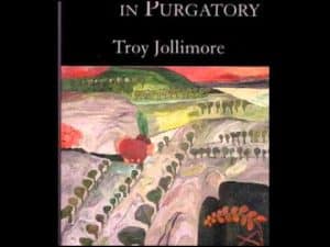 Abstract painting depicting a landscape; book cover for "In Purgatory" by Troy Jollimore.