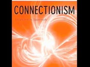 Abstract orange and white design illustrating connectionism.