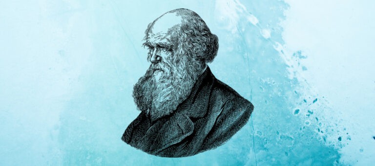 Engraving of Charles Darwin, known for his theories on evolution and natural selection, relevant to understanding biological altruism.