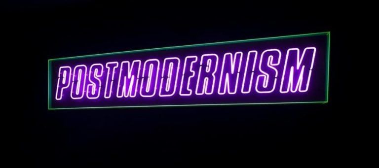Neon sign reading "Postmodernism