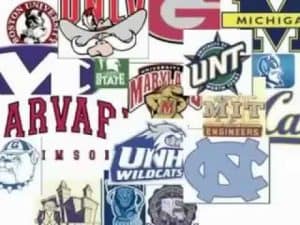 Collage of various university logos; showcasing the idea of the university.