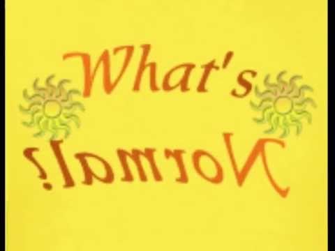 Graphic text: What's Normal? with stylized suns