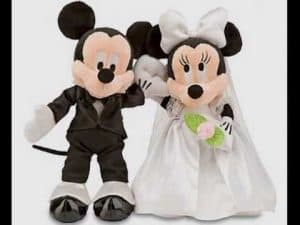 Mickey and Minnie Mouse wedding plush toys