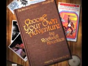Choose Your Own Adventure book cover by Rockwell Knuckles. Reading and narrative exploration.