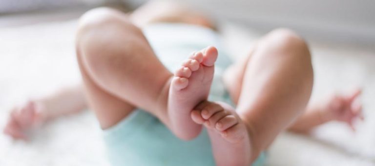 Close-up of a baby's feet