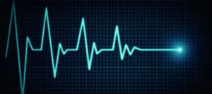 ECG flatline showing end of life
