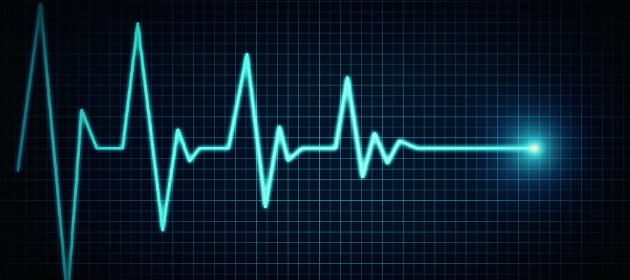 ECG flatline showing end of life