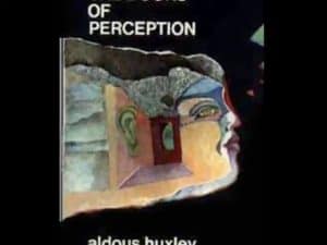 Abstract cover art for Aldous Huxley's *The Doors of Perception*, featuring a multi-colored face.