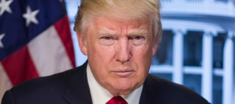 Close-up portrait of Donald Trump