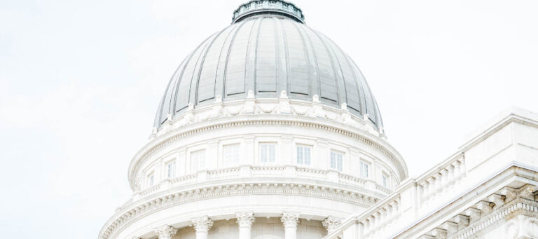 Close-up of the Utah State Capitol building dome.