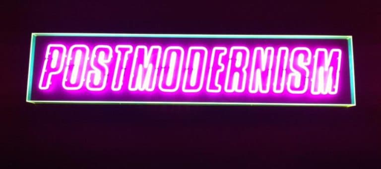 Neon sign reading "Postmodernism