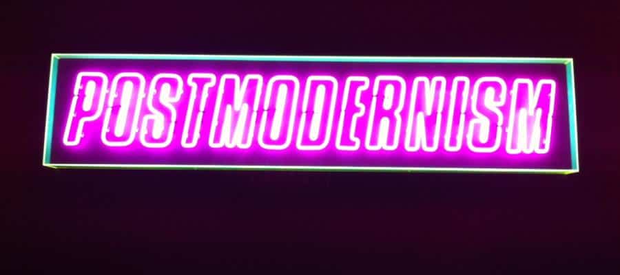 Neon sign reading "Postmodernism
