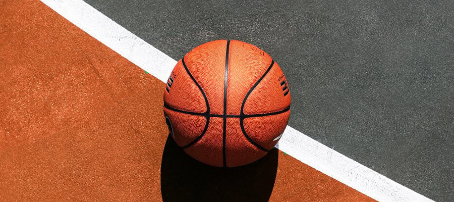 Basketball on court
