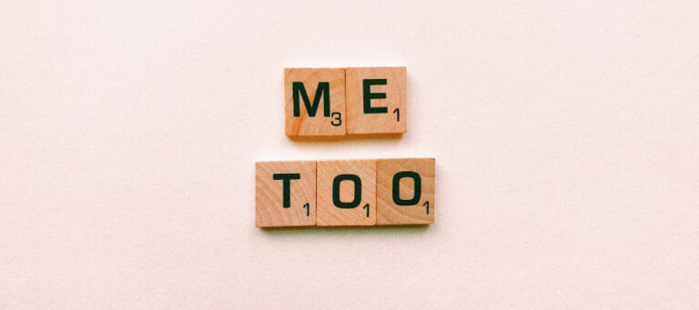 Scrabble tiles spelling "Me Too