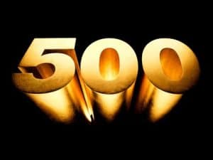 Gold 500 number, illuminated from within