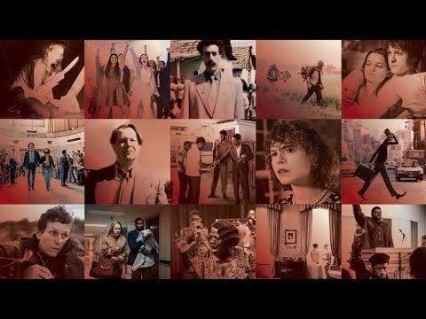 Collage of film stills showcasing nominees for the 2021 Dionysus Awards.