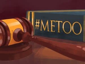 Gavel and book with "#MeToo" signifying accountability and justice in the #MeToo movement.