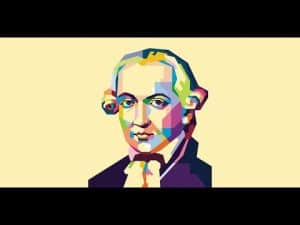Colorful portrait of Immanuel Kant, a prominent figure in philosophy.
