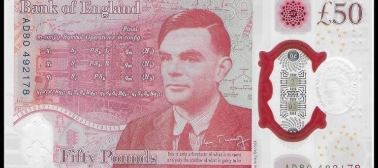 £50 Bank of England note featuring Alan Turing; Turing Test