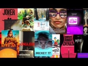 Collage of 2025 film posters for Dionysus Awards consideration.