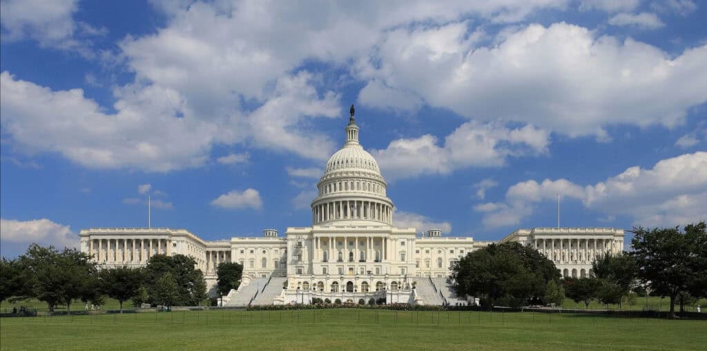 The United States Capitol building on a sunny day. Legislating values.