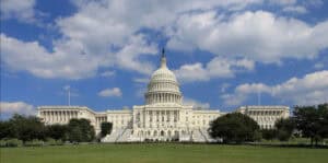 The United States Capitol building on a sunny day. Legislating values.