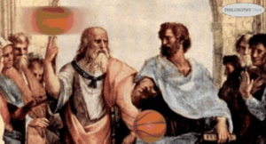 Plato and Aristotle discuss basketball, illustrating the philosophy of hoops.