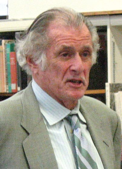 Portrait of a man, possibly a philosopher, speaking.