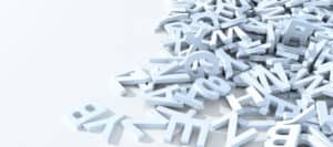 Pile of 3D letters representing the language of politics.