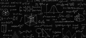 Blackboard filled with complex mathematical formulas and equations. Illustrates the beauty of math.