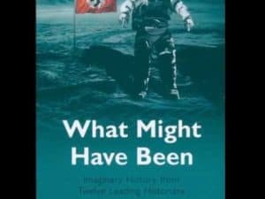 Astronaut on moon with Nazi flag; "What Might Have Been