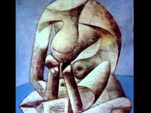 Abstract Cubist painting of a woman, reflecting the power of fiction to shape our perceptions.