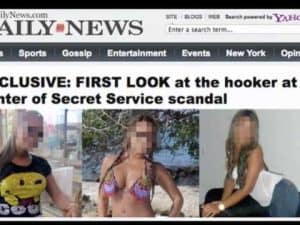 Blurred images of women allegedly involved in a Secret Service prostitution scandal.