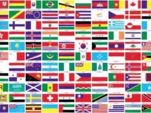 Flags of the world, nations and borders.