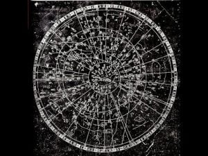 Ancient Chinese star chart, showing constellations and celestial bodies.