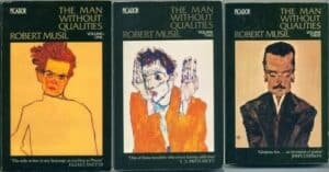 Three-volume set of Robert Musil's *The Man Without Qualities*, showcasing cover art.