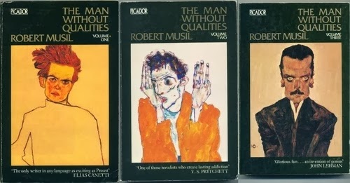 Three-volume set of Robert Musil's *The Man Without Qualities*, showcasing cover art.