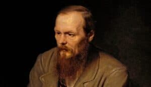Portrait of Fyodor Dostoevsky, Russian novelist, author of works exploring faith.